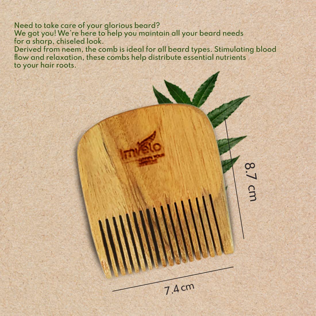 Imvelo Wooden Neem Comb | Skin Friendly | Static-Resistant | Easy Grip | For Gifting & Personal Use