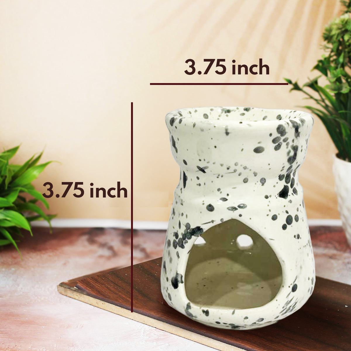 Puremazing Aroma Diffuser with Lemongrass Aroma Oil & Tea Light Candle | Clay Ceramic Diffuser | 2 Candle + 1 Aroma Oil | Aroma Diffuser for Home