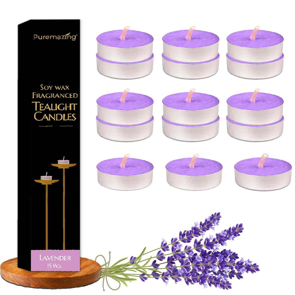 Puremazing Scented Soy Wax Tealight Candles|Smokeless & Non Toxic | Candles for Home Décor