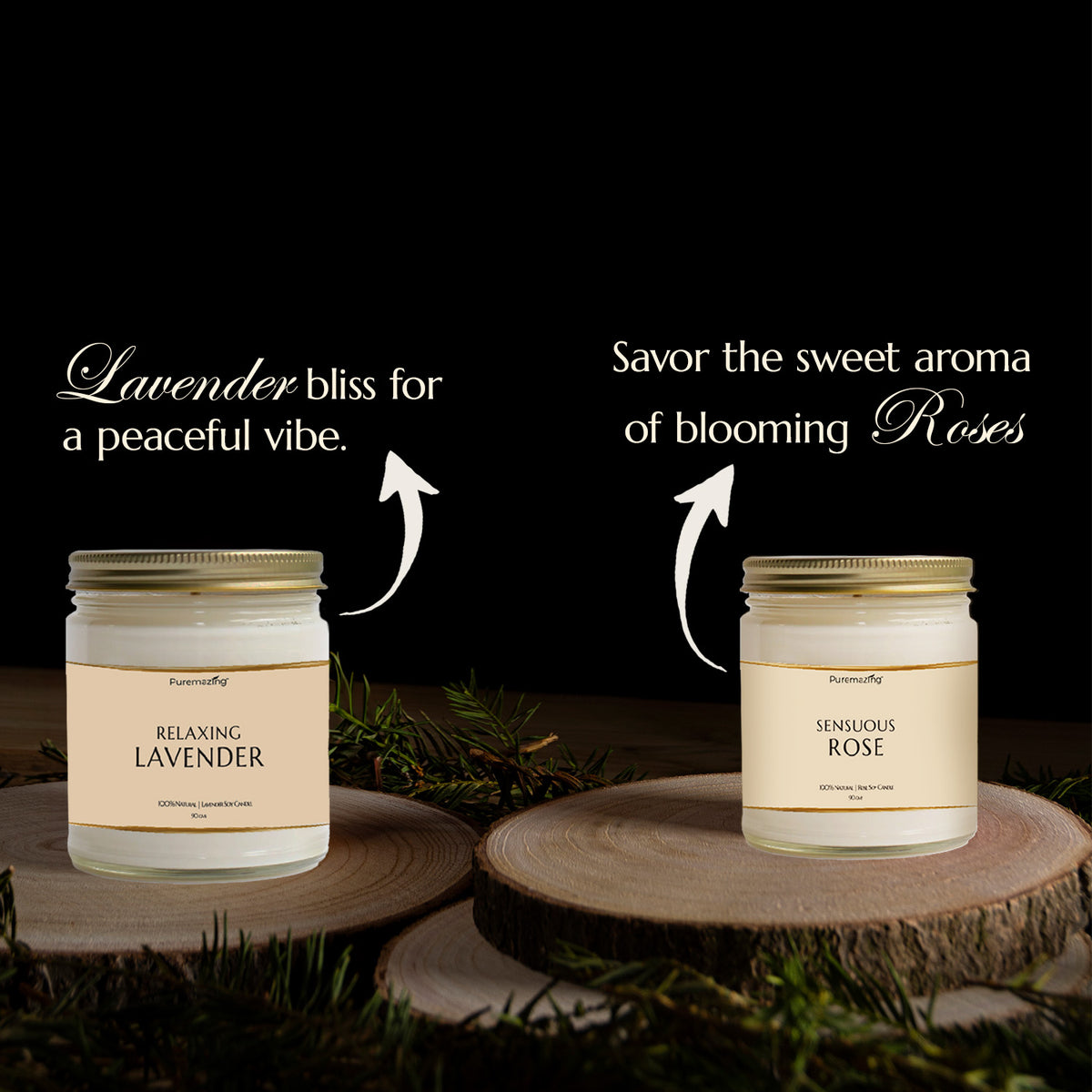 Puremazing Scented Soy Wax Candles |  25 Hrs Burn Time |Premium Home Décor,Valentine Day