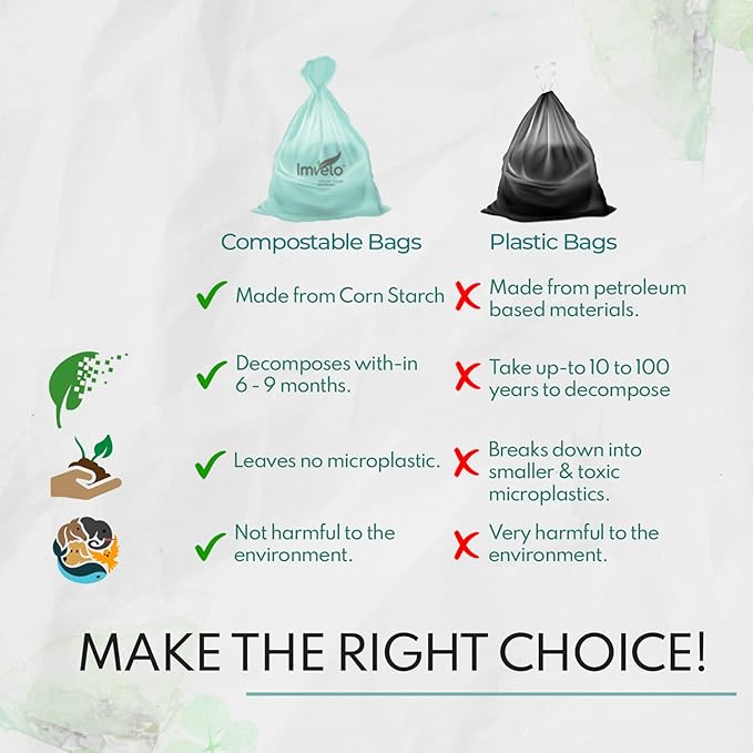 Imvelo Green Your Hygiene Compostable Garbage Bags | With 0% Plastic |Eco Friendly