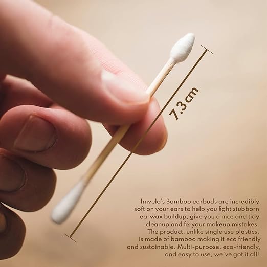 Imvelo Bamboo Cotton Earbuds| Multipurpose Swabs| Organic Cottons| Eco-Friendly&Natural
