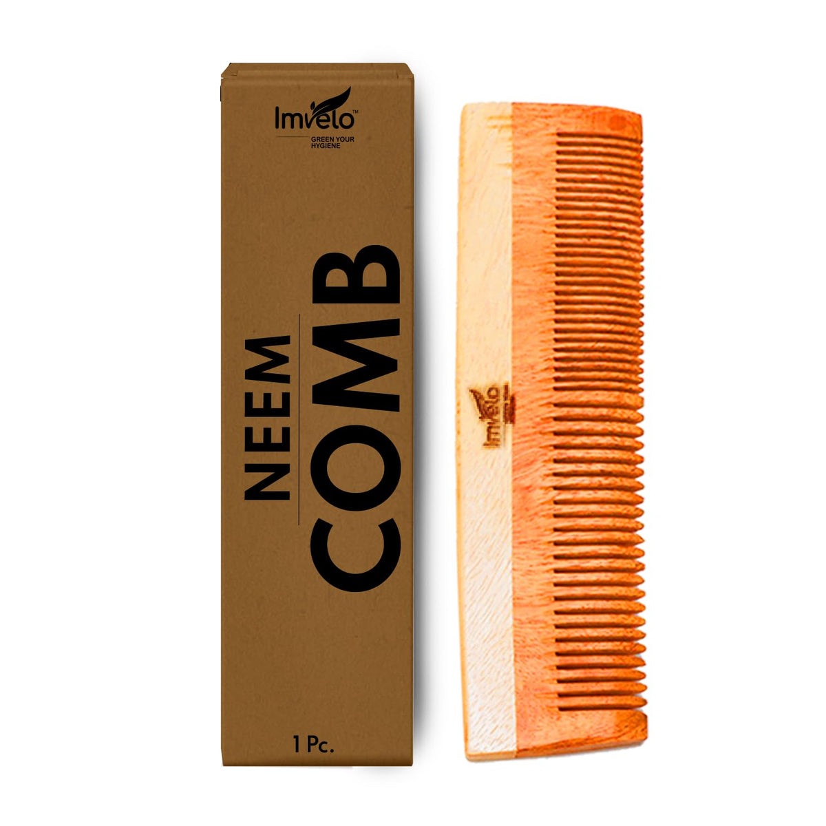 Imvelo Wooden Neem Comb | Skin Friendly | Static-Resistant | Easy Grip | For Gifting & Personal Use