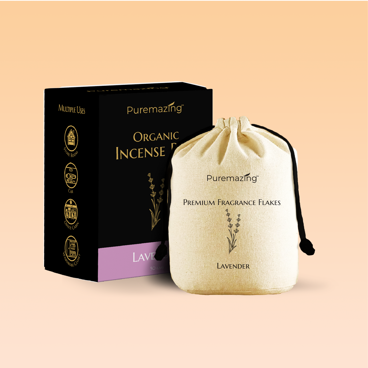 Puremazing Premium Fragranced Bag| Car Perfume | Natural Essential Oil |Long Lasting Fresheners
