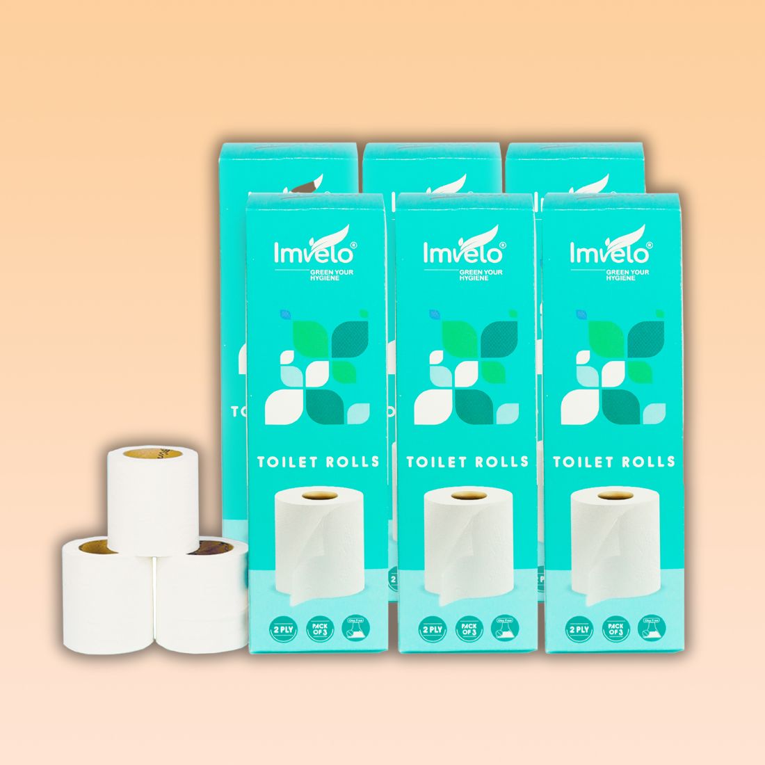 Imvelo 2 Ply Toilet Roll - 3 (180 Pulls Per Roll)