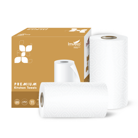 Imvelo 4 Ply Premium Kitchen Towels - Pack of 2 Rolls