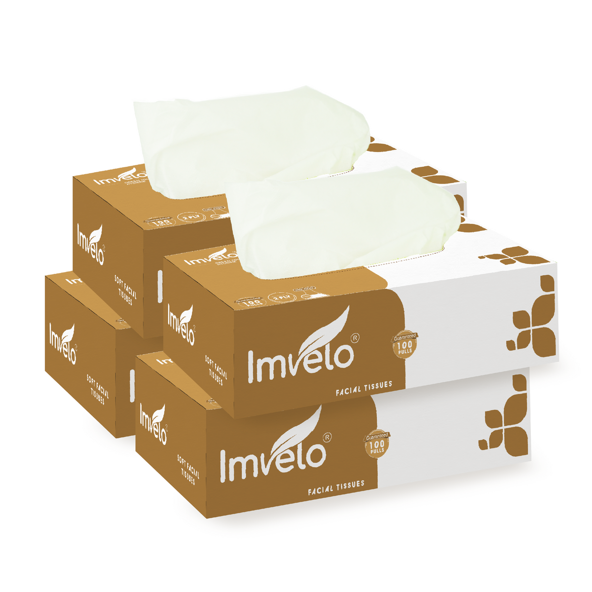 Imvelo 2ply Facial Tissue Regular Pack|100 Pulls Each |Ultra Soft Napkin| Eco Friendly Facial Tissue |Perfect for Indoor & Outdoor