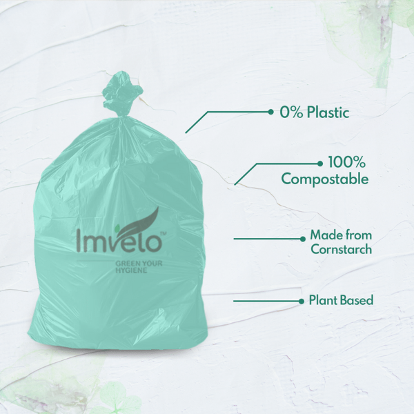 Imvelo Compostable Garbage Bag 24x30 inches (Large )|  Extra thick | Biodegradable